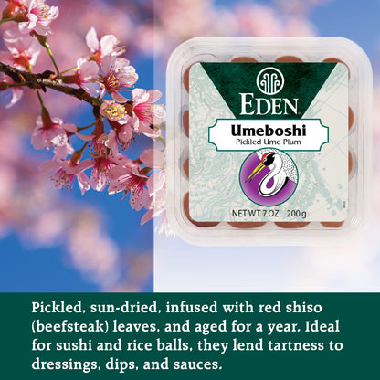 Eden Umeboshi Plum, Japanese Pickled Plum, Whole, Traditionally Made, No MSG, No Chemical Additives, 7.05 oz (2-Pack)