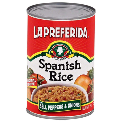 La Preferida Canned Spanish Rice (Bold Flavor from Bell Pepper, Onion & Tomato) No Artificial Colors or Preservatives. Easy Mexican Side Dish, Ready in Minutes, 15oz. (Pack of 12)