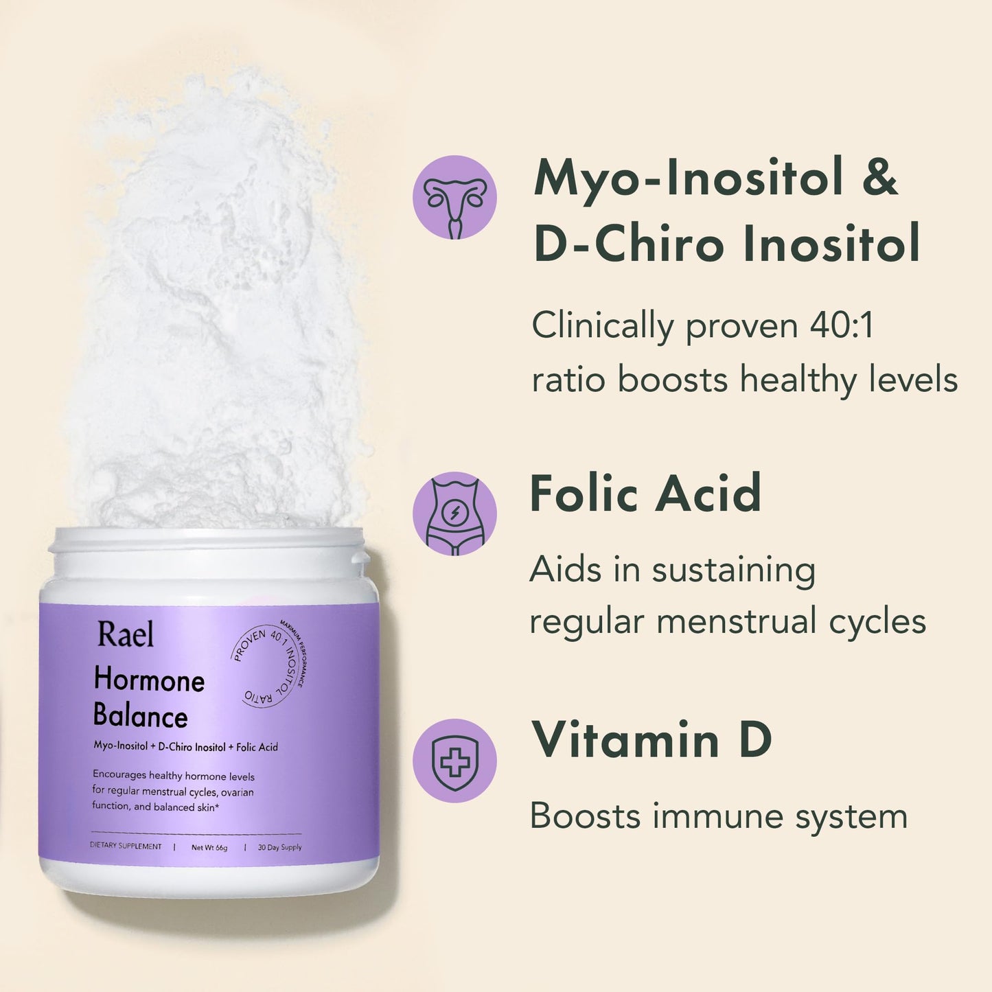 Rael Bundle - Organic Cotton Cover Panty Liners (Long, 36 Count) & Hormone Balance Supplement for Women, Fertility & Ovarian Support (30 Day Supply)