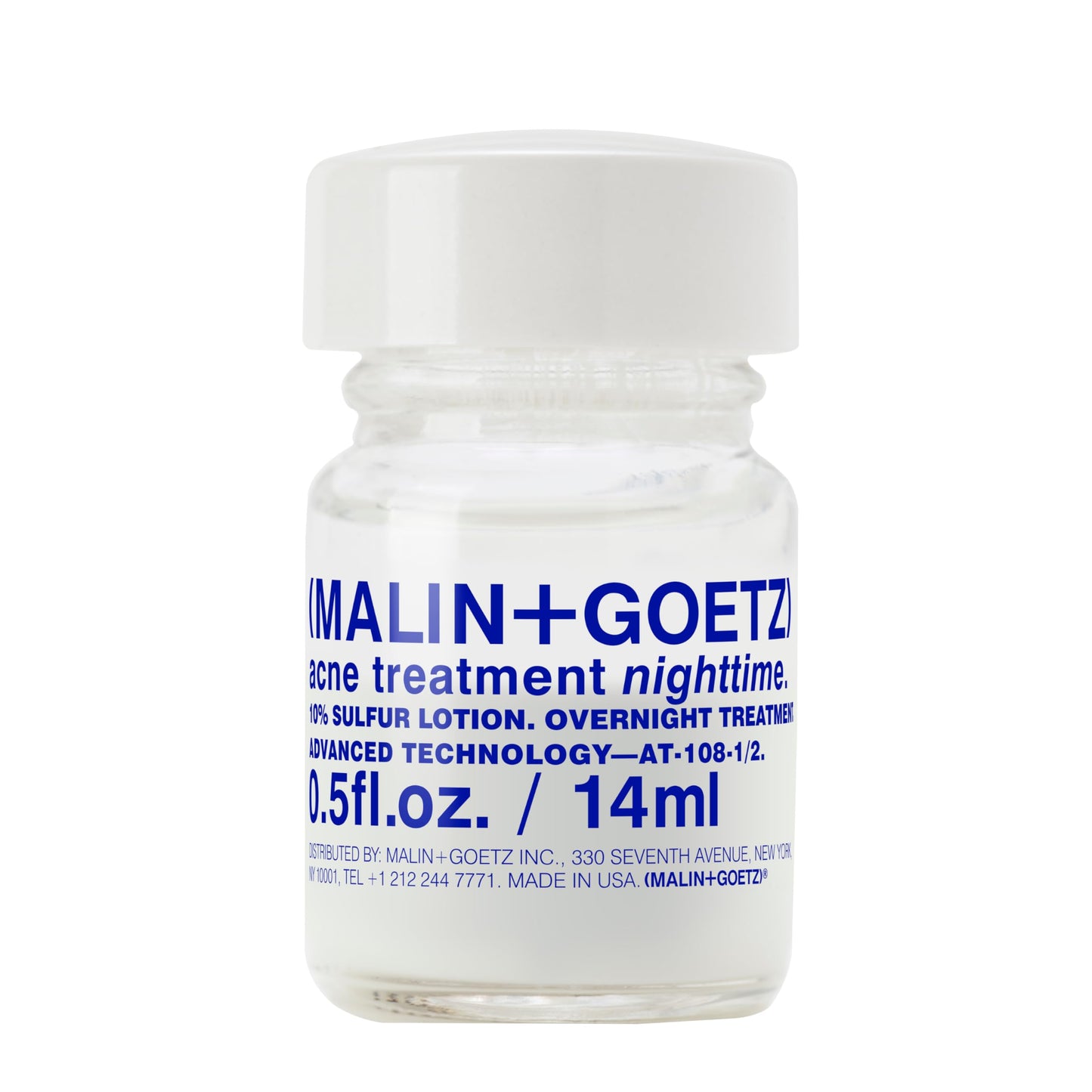 MALIN+GOETZ Acne Treatment Nighttime Overnight Spot Treatment 10% Sulfur, Salicylic Acid, Zinc Oxide, Camphor Calms Redness, Absorbs Oil, Helps Prevent Scarring Vegan + Cruelty-Free (0.5 Fl Oz)