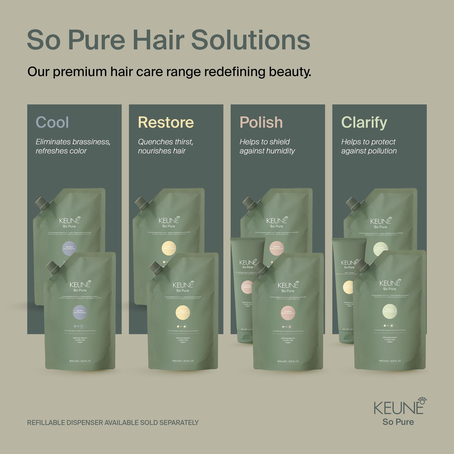 KEUNE So Pure Restore Conditioner, Moisturizing and Nourishing Formula, Travel Size, 50ml