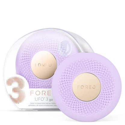 FOREO UFO 3 go Travel-friendly Face Mask Skincare Device - Face Moisturiser - Anti-Aging - Red Light - Warming - Facial Massage - Compact - App-connected - Lavender