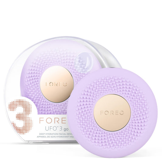 FOREO UFO 3 go Travel-friendly Face Mask Skincare Device - Face Moisturiser - Anti-Aging - Red Light - Warming - Facial Massage - Compact - App-connected - Lavender
