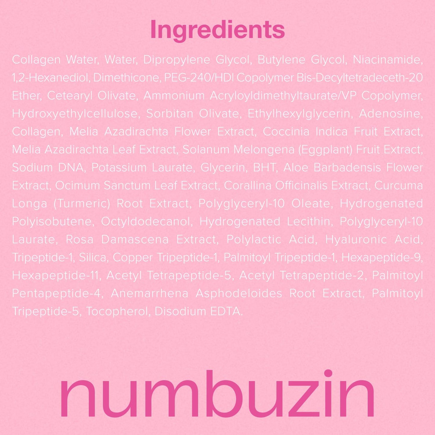 numbuzin No.2 Sheet Mask | Rose PDRN Collagen Plumping Sheet Mask | Korean Mask for face | Brightening, Hydrating, Firming and Moisturizing | Collagen, Peptides, PDRN | 4ea