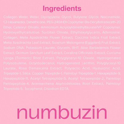 numbuzin No.2 Sheet Mask | Rose PDRN Collagen Plumping Sheet Mask | Korean Mask for face | Brightening, Hydrating, Firming and Moisturizing | Collagen, Peptides, PDRN | 4ea