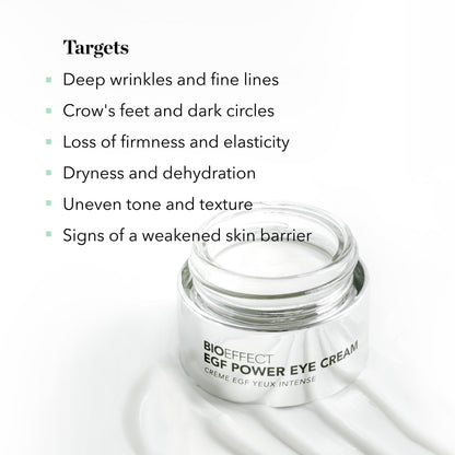 BIOEFFECT EGF Power Eye Cream | Intensive Age-Defying Eye Treatment with Epidermal Growth Factor + Bakuchiol + Niacinamide for Wrinkles, Dark Circles & Puffiness | 15 mL / 0.51 oz