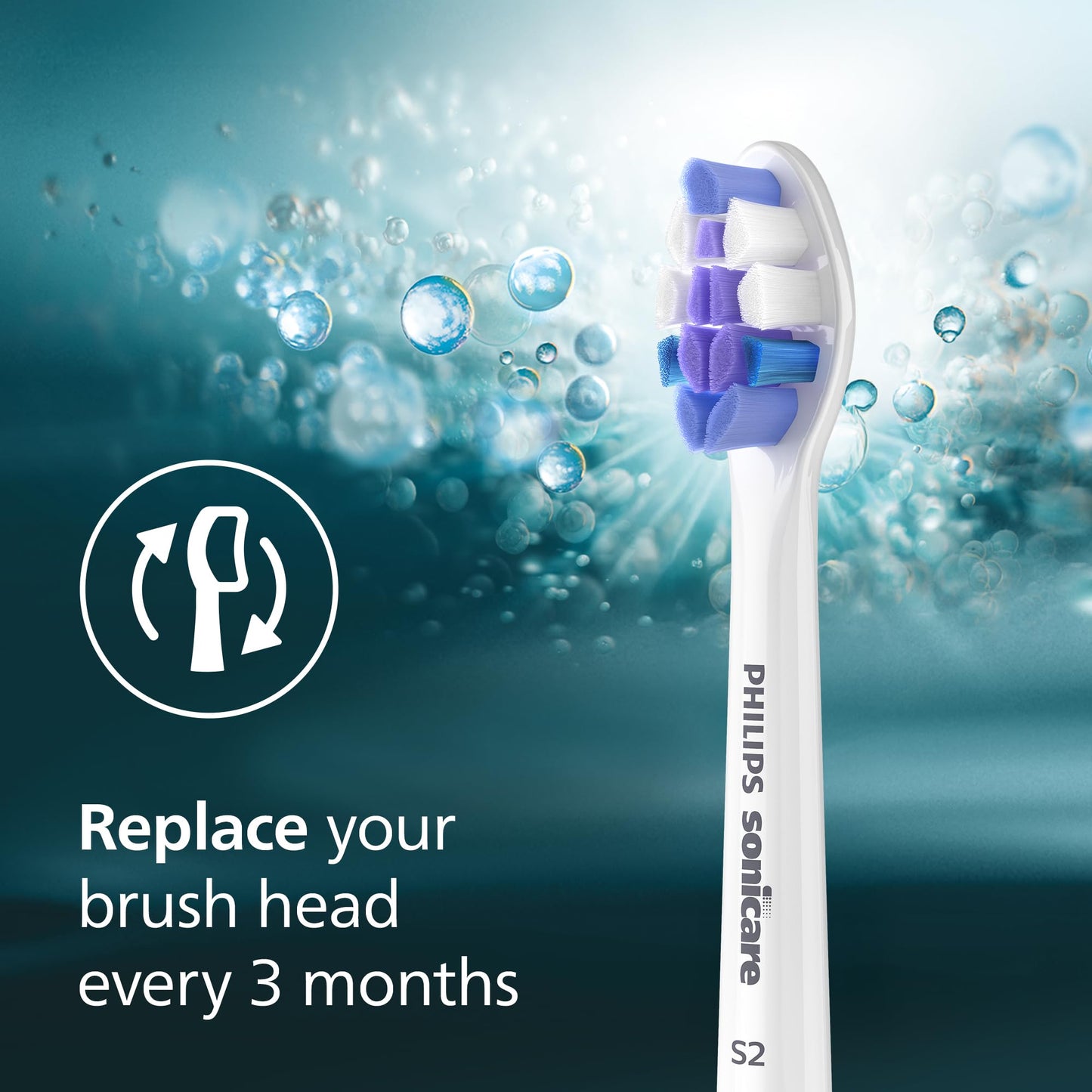 Philips Sonicare S2 Sensitive - Genuine Replacement Electric Toothbrush Heads, White, 3 Pack, HX6053/77