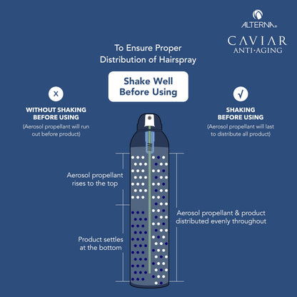 Alterna CAVIAR Anti-Aging Working Hairspray | Buildable, Brushable Hold | Helps Control Frizz & Adds Shine | Sulfate Free
