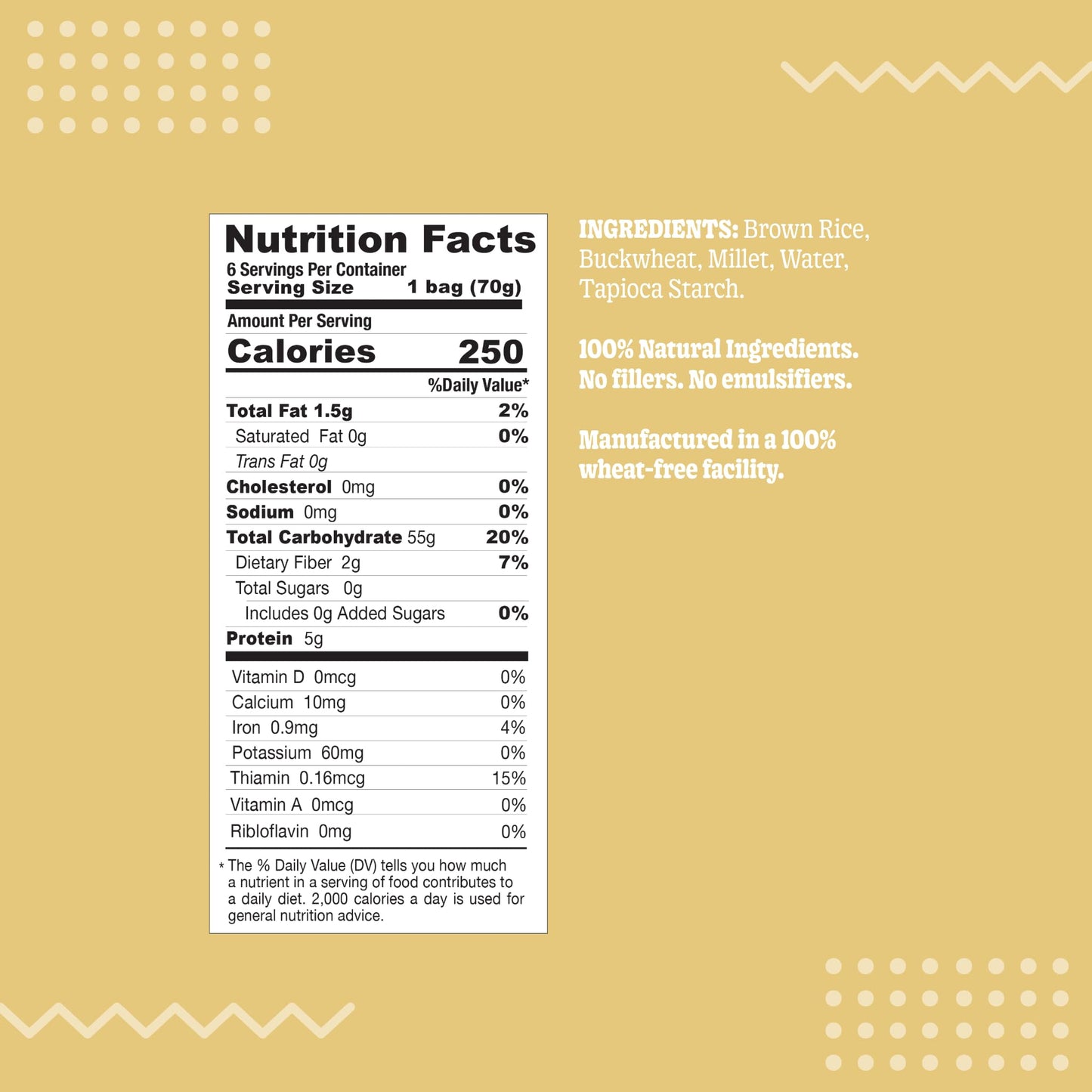 SAMABILA Multigrain Ramen (Pack of 6) - Air Dried - Gluten Free - Vegan - 100% Natural Ingredients