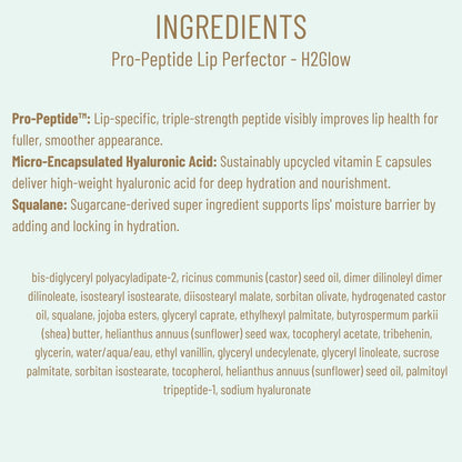 Biossance Pro-Peptide Lip Perfector – Triple-Treat Vegan Lip Balm – Deeply Hydrating with Pro-Peptides & Hyaluronic Acid – Enhances Natural Lip Color – Silky, Glossy Finish