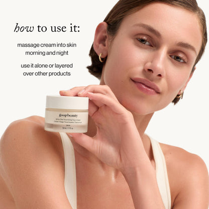 goop Beauty Nourishing Face Cream | Improves Firmness, Elasticity, & Brightness | Botanicals, Ceramides, & Squalane | Anti Wrinkle Moisturizer | 1.7 fl oz