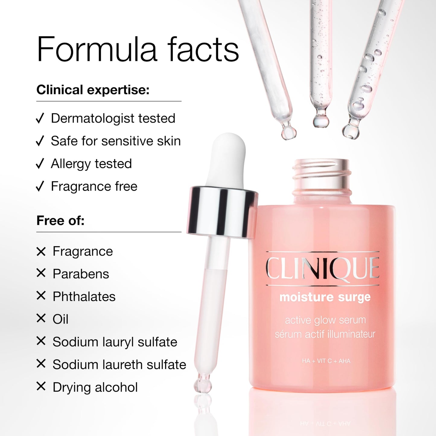 Clinique Moisture Surge Active Glow Serum with Lactic Acid, Hyaluronic Acid + Vitamin C | Hydrating, Lightweight + Oil Free