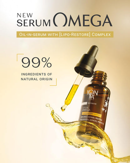 YONKA PARIS Serum Omega | Oil in Serum for Dry Sensitive Skin | Omegas 3 6 9 Lipo Restore Complex | Nourishes and Soothes Reactive Skin | Vegan Dermatologist Tested | Made in France