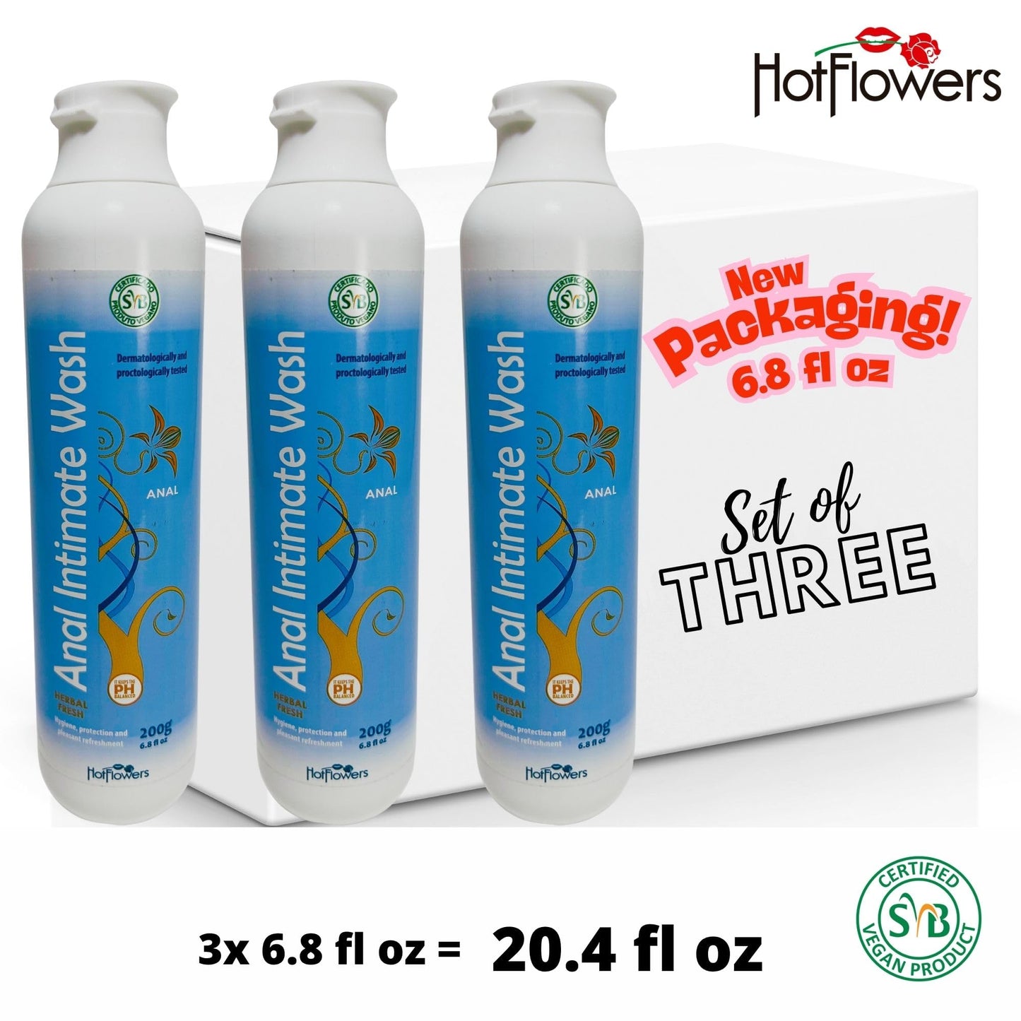 HOT FLOWERS Herbal Fresh Unisex Anal Intimate Wash for Personal Care, pH Balanced for Essentials Body Health, Daily Use, Dry Skin, Proctologist Tested (3)