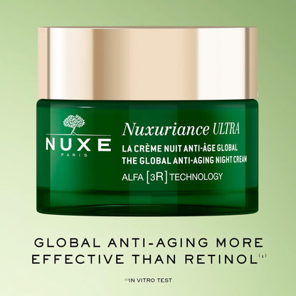 Nuxe Nuxuriance Ultra Global Anti-Aging Night Cream with Hyaluronic Acid and ALFA 3R Technology, Revitalize, Renewing, Resurfacing Treatment, 1.7 fl oz