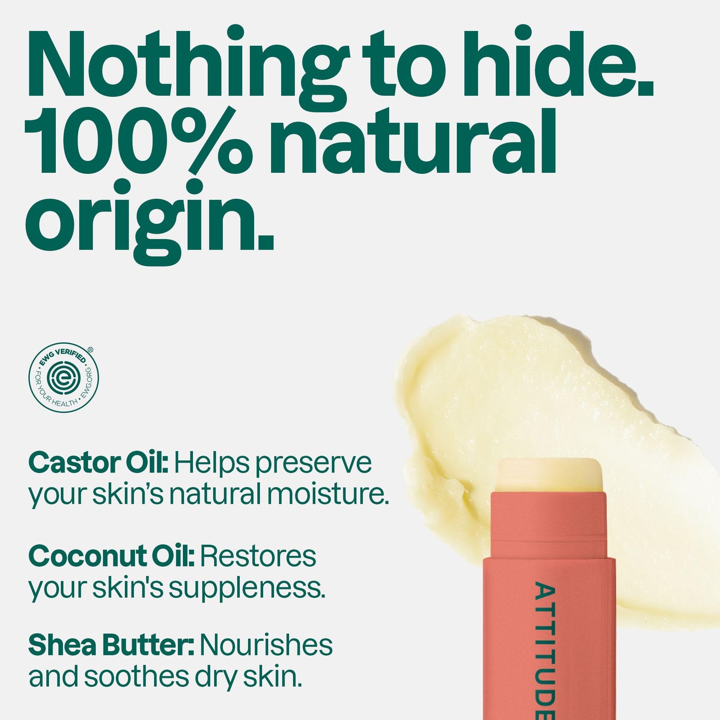 ATTITUDE Lip Balm Duo, EWG Verified, Naturally Derived Moisturizing Lip Care with Castor Oil, Coconut Oil & Shea Butter, Vegan, Raspberry Flavor, 0.14 Oz (Pack of 2)
