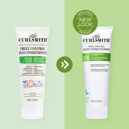 CURLSMITH Frizz Control Duo Conditioner - Moisturizing Anti-Frizz Condtioner and Nourishing Leave-In for Frizz Control, For All Curl Types, Vegan & Cruelty Free