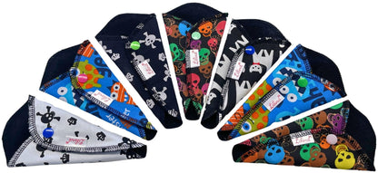 Lilind® 7 Pack Thong Pantyliners, Black Cloth Pads 100% Cotton Reusable Menstrual Sanitary Napkins, Free Wet Bag, Complete Set, Zero Waste