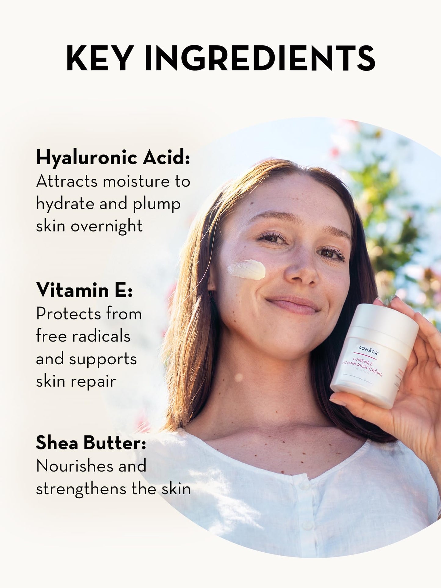 SONAGE Lumenez Vitamin Facial Cream: Daily Restorative Moisturizer with Vitamin C | Hydrating Cream for Dry Skin