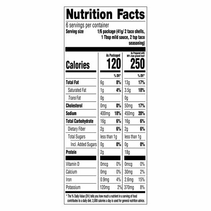 Taco Bell Crunchy Taco Cravings Kit with 12 Crunchy Taco Shells, Taco Bell Mild Sauce & Seasoning, 8.85 oz Box