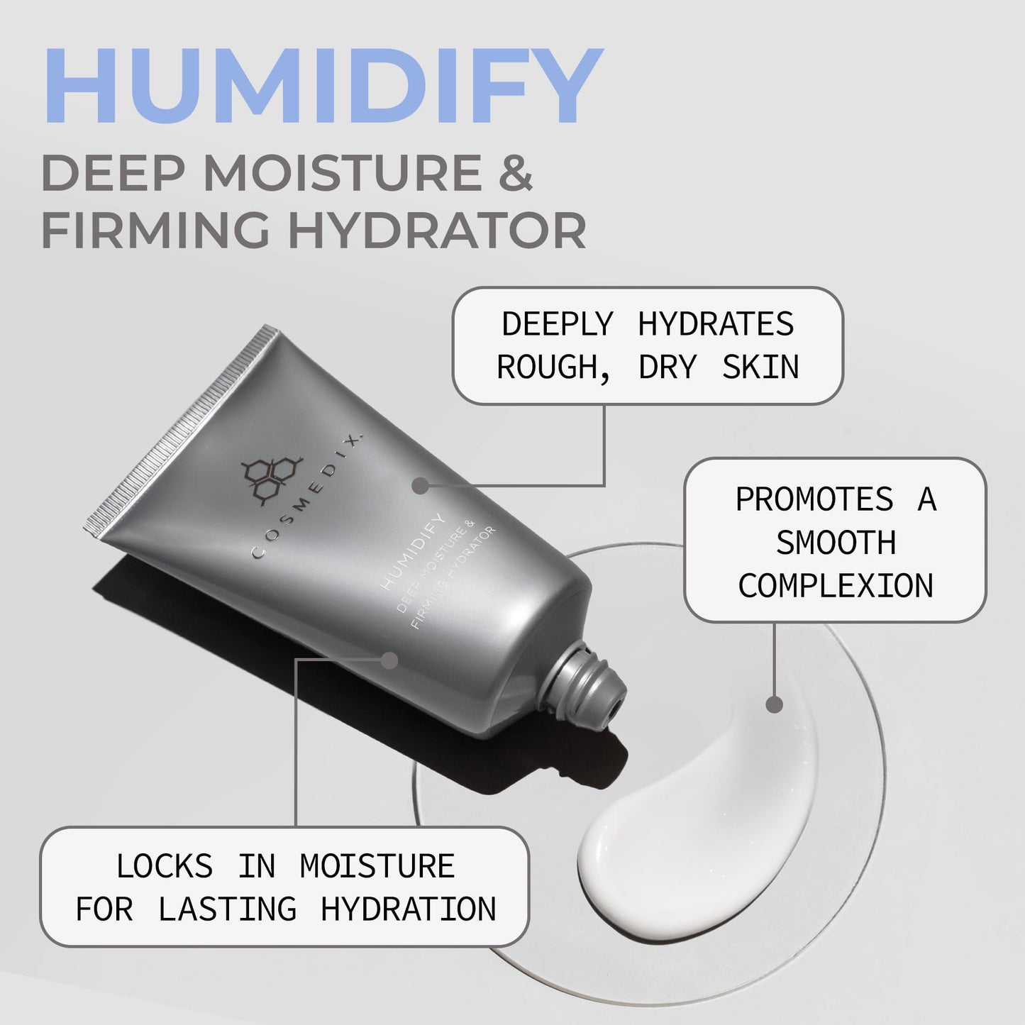 COSMEDIX Humidify Deep Moisturizing Face Cream – Hydrating & Firming Anti-Wrinkle Moisturizer for Rough & Dry Skin – Restores Skin Elasticity for Softer, Smoother Texture – 74 g / 2.6 oz