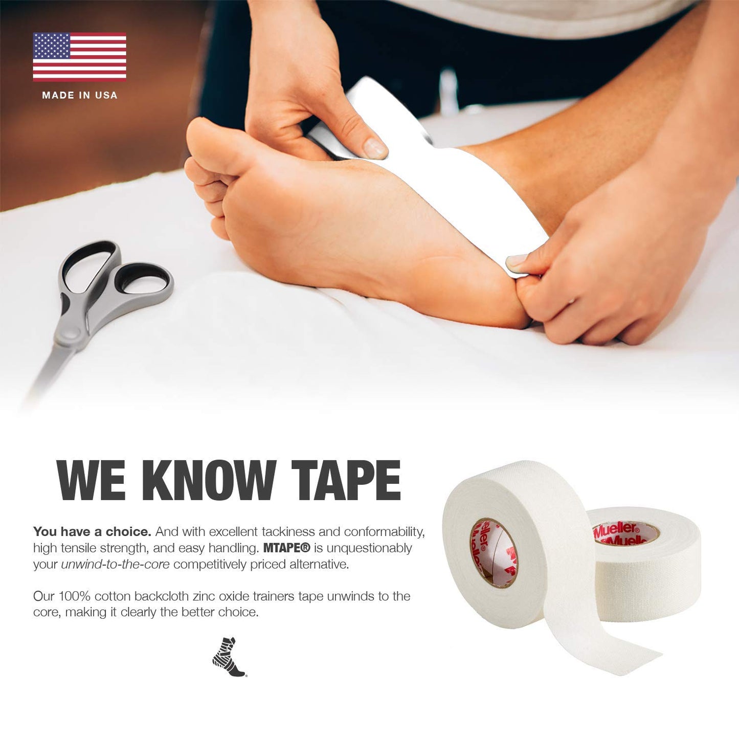Mueller M-Tape, 2" x 15 yd, White