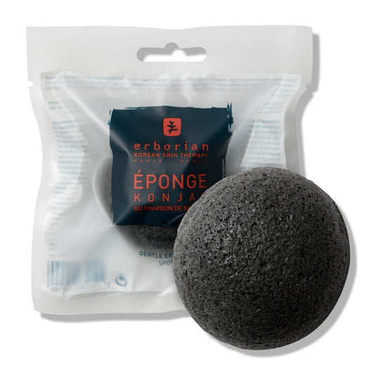 Erborian Konjac Facial Sponge - Natural Great for Sensitive, Oily and Acne Prone Skin - Korean Beauty Bath Scrub for Deep Cleansing and Exfoliation - for All Skin Types - Korean Skincare