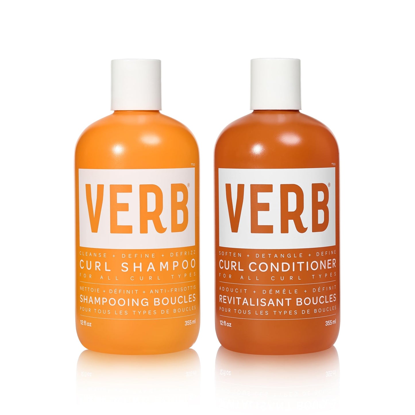 VERB Curl Shampoo + Conditioner Duo - Cleanse and Smooth - Frizz Control + Definition- Vegan, No Parabens or Harmful Sulfates