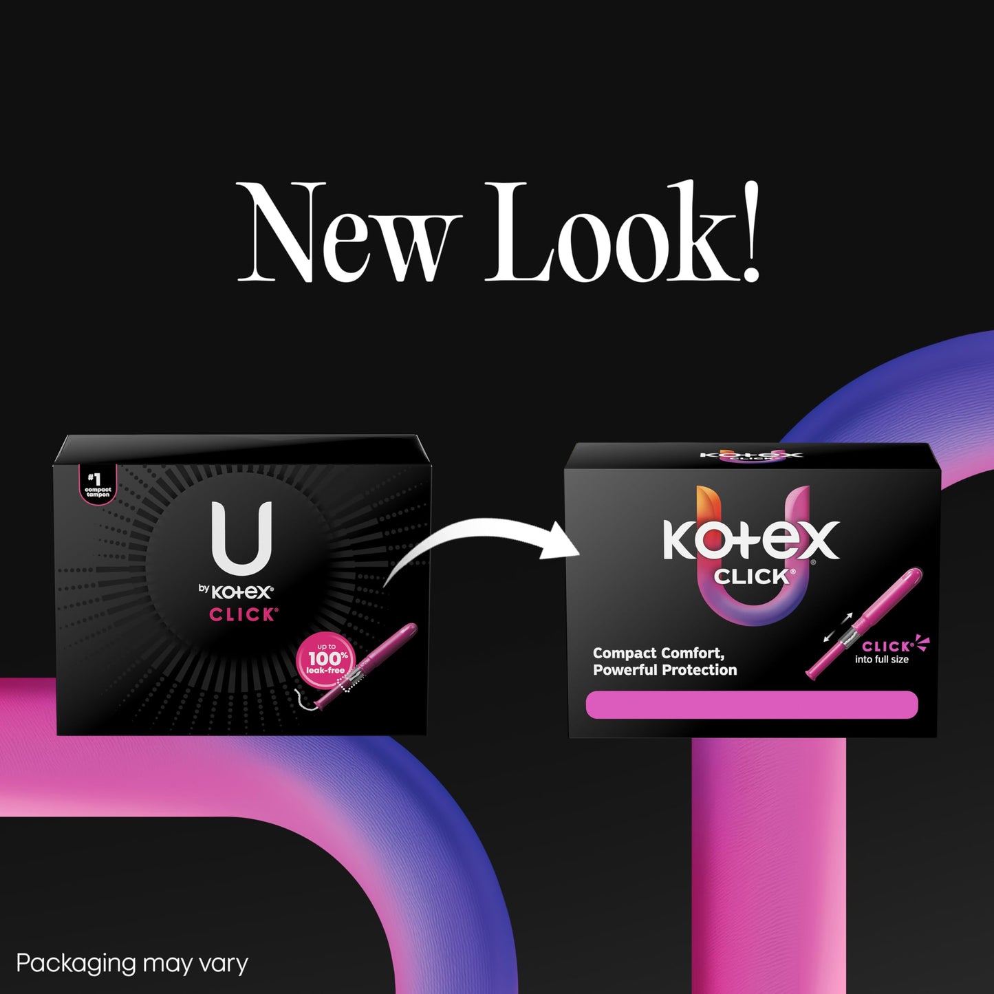U by Kotex Click Compact Multipack Tampons, Regular/Super Absorbency, Unscented, 45 Count