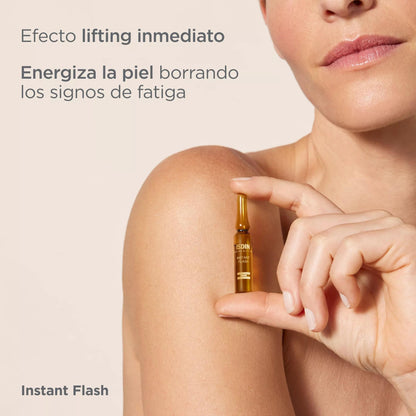ISDIN Isdinceutics Instant Flash Firming and Lifting Serum for Face with Antioxidants and Hyaluronic Acid - 5 ampoules, 0.06FL OZ x 5