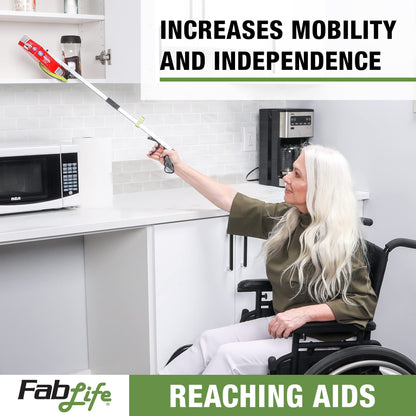FabLife Reaching Aids for Mobility, Hip Replacement, Knee and Back Surgery, Rehabilitation, Physical Therapy, Recovery Daily Living Aid Grabber Magnetic Reacher Extended Reach with Easy Trigger