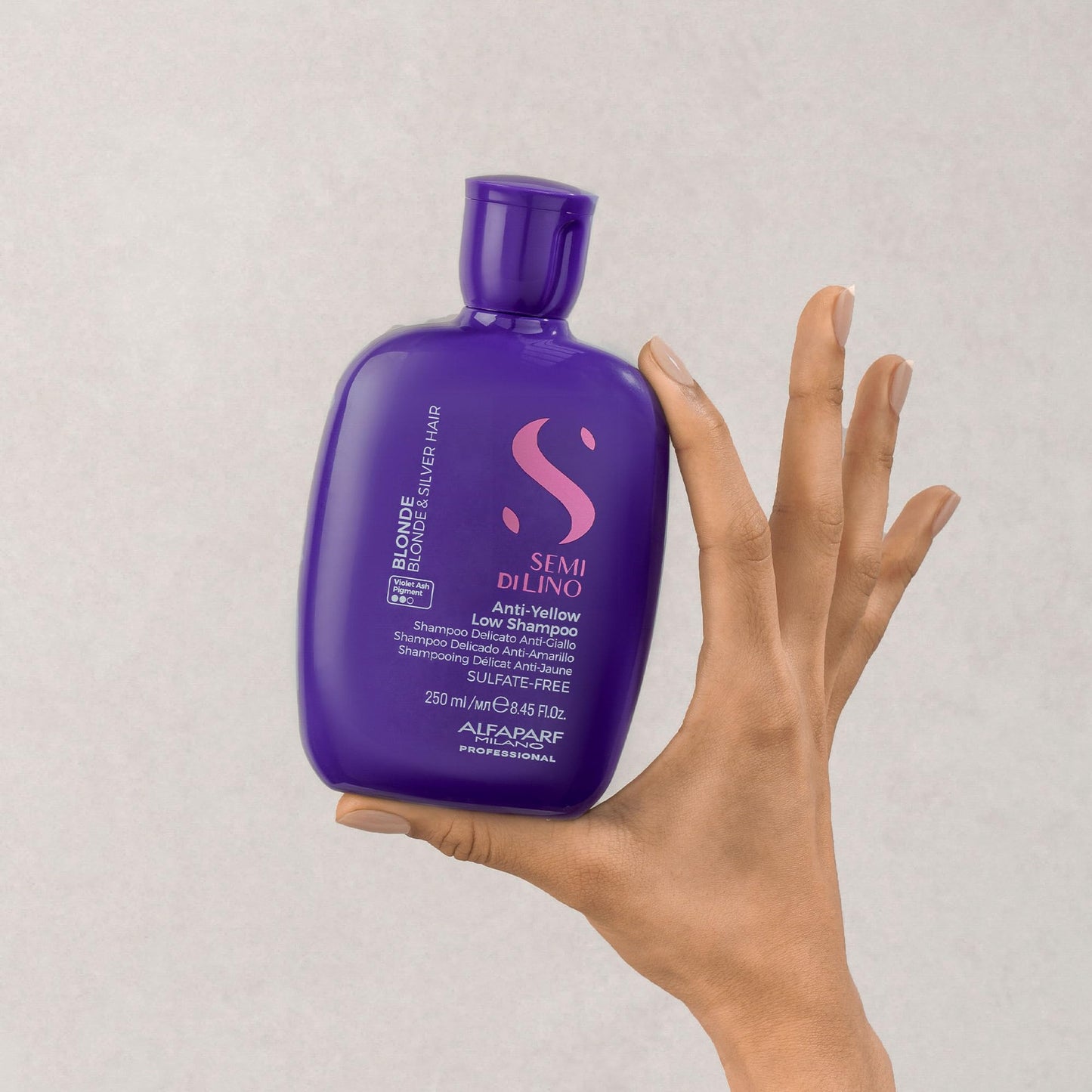ALFAPARF MILANO Semi di Lino Purple Shampoo for Blonde, Highlighted, Platinum & Silver Hair - Neutralizes Brassy Tones - Hydrates & Strengthens - Sulfate Free