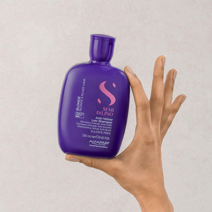 ALFAPARF MILANO Semi di Lino Purple Shampoo for Blonde, Highlighted, Platinum & Silver Hair - Neutralizes Brassy Tones - Hydrates & Strengthens - Sulfate Free