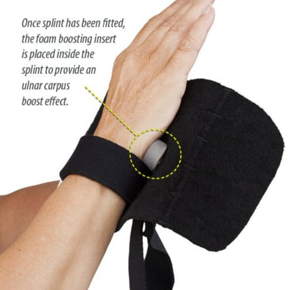 Comfort Cool Ulnar Booster Support Provides Compression for Ulnar Sided Wrist Pain. TFCC Tear Triangular Fibro-Cartilage Complex Injuries, Tendonitis or Repetitive Use Injury. Left Small in Black