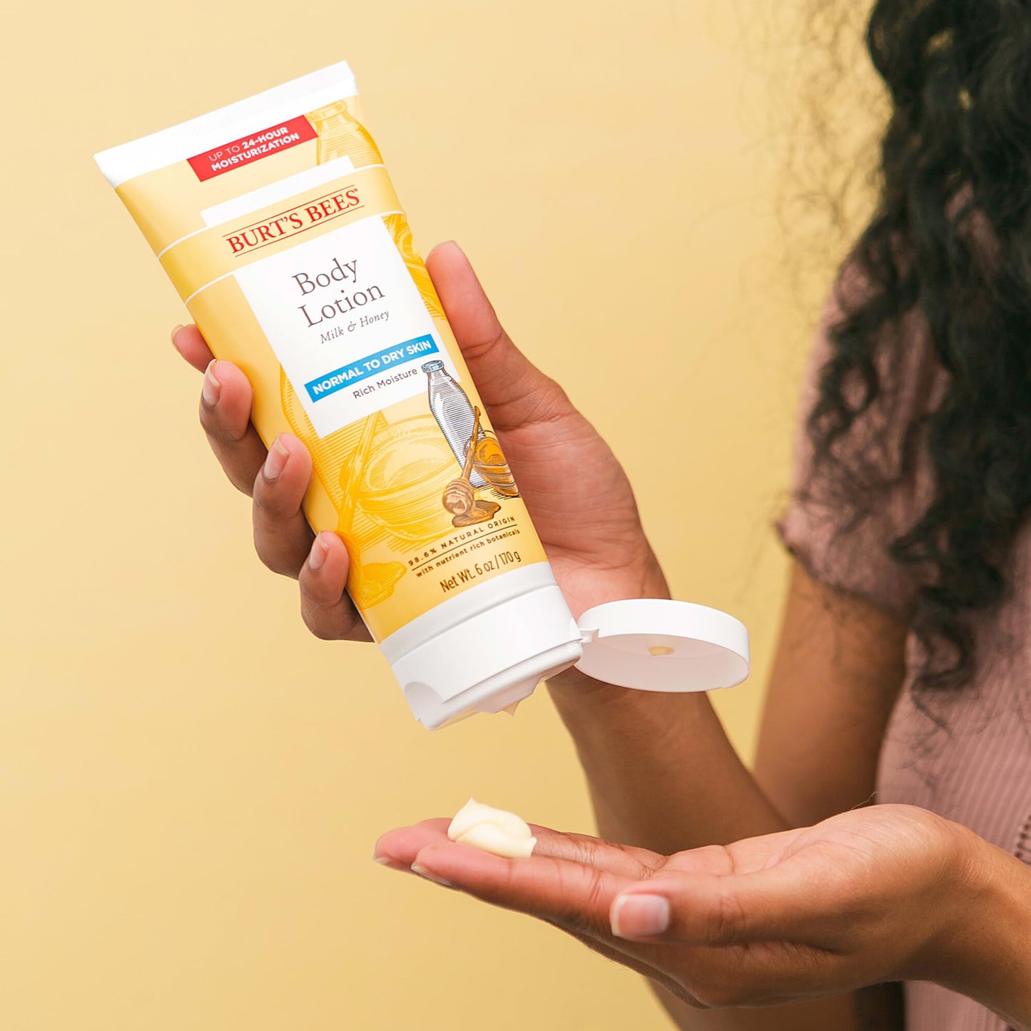 Burt’s Bees Body Lotion for Normal to Dry Skin with Milk & Honey, 6 Oz (Package May Vary)