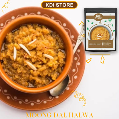 KDI Store Moong Dal Halwa, Ready to Eat, Organic USDA Certified, Freeze Dried Indian Sweet, Fully Cooked, 55g