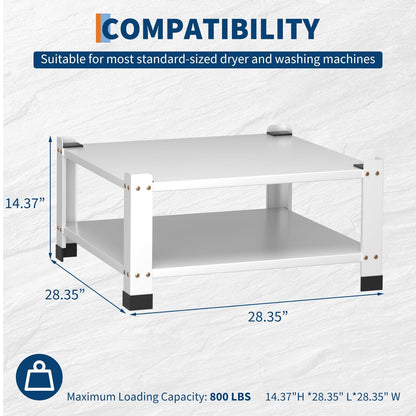 Washer and Dryer Pedestal with Storage Shelf,28.3" Lx28.3" Wx14" h,800Lbs Capacity, Heavy Duty Steel Multi-Functional Base for Washing Machine,Washer and Dryer Stand Universal Platform -2PACK