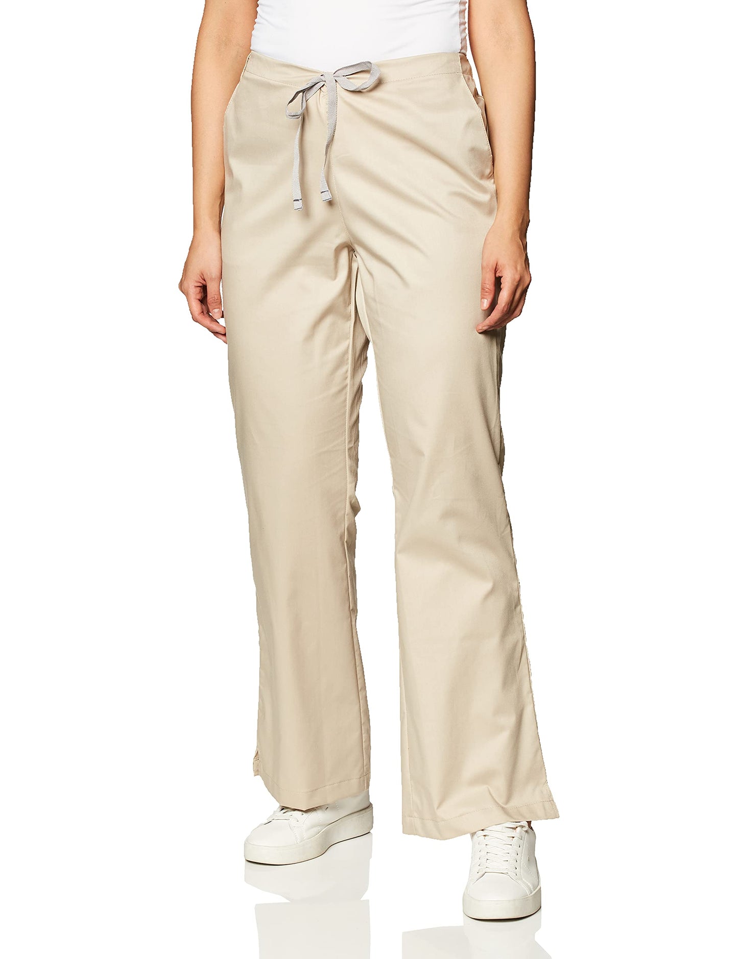 WonderWink Women's Wonderwork Flare Leg Scrub Pant, Khaki, Medium