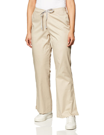 WonderWink Women's Wonderwork Flare Leg Scrub Pant, Khaki, Medium