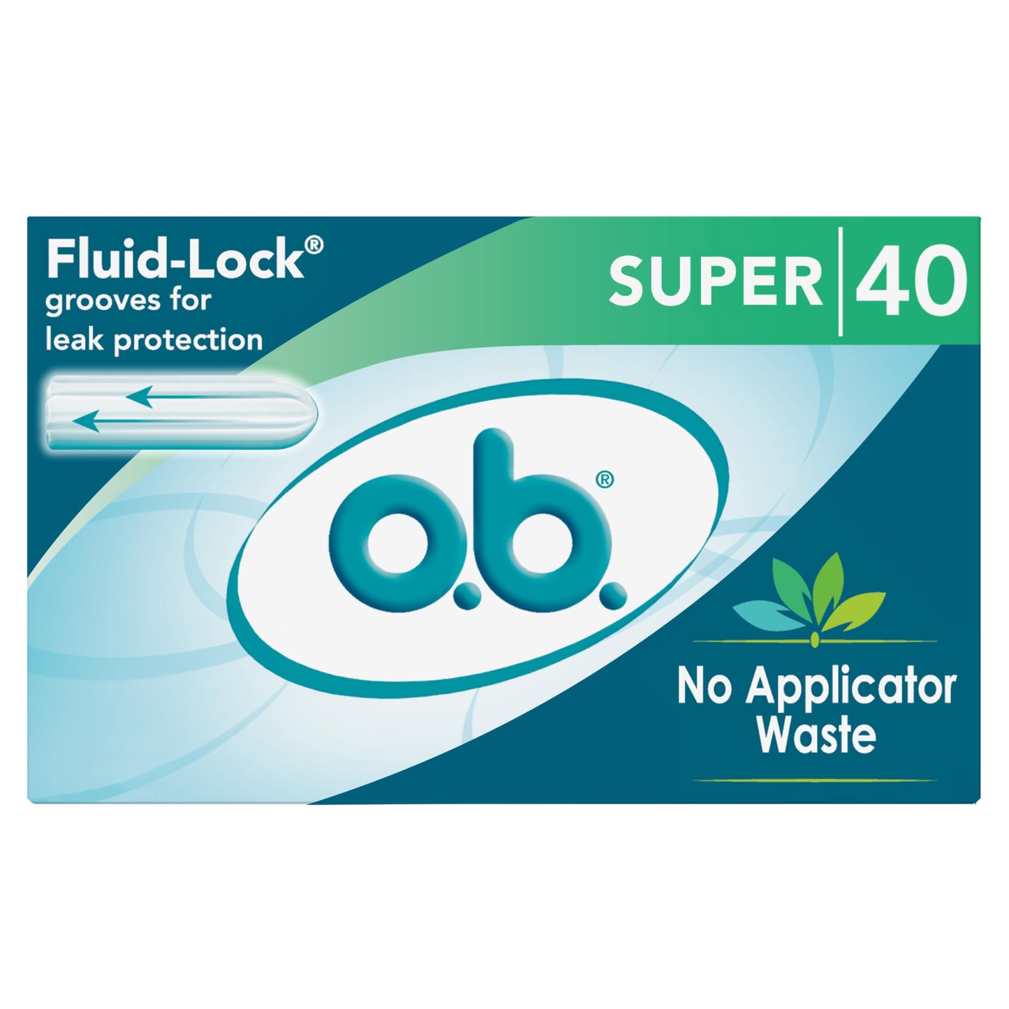 o.b. Tampons No Applicator, Fragrance-Free - 40ct | Applicator-Free Tampons Super, Feminine Care, ob Tampon Super, Period Products