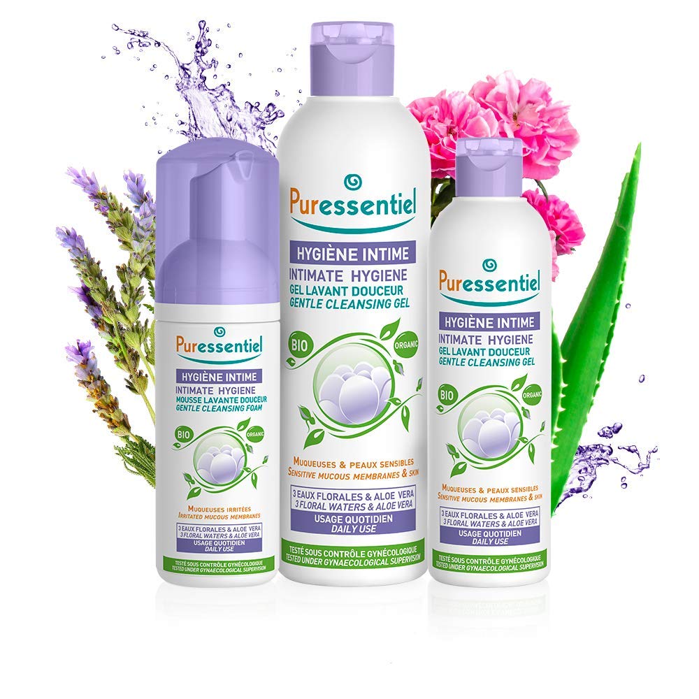 Puressentiel Feminine Wash Ph Balance Vaginial Gentle Cleansing Foam for Womens Hygiene 99.6% Natural Origin Organic Vegan EcoCertified Made in France fl oz, Unscented, 5.5 Ounce
