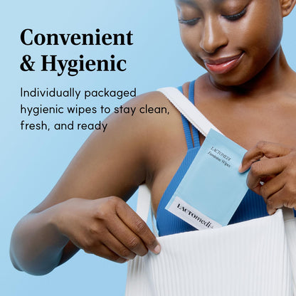 LACTOMEDI Feminine Wipes | Unscented | Individually Wrapped | pH-Balanced Feminine Wipes | Flushable Wipes for Sensitive Skin | 1Box x 15pcs