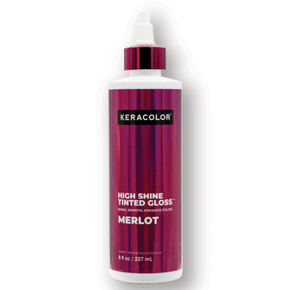 Keracolor High Shine Tinted Hair Gloss, In-Shower Hair Glaze, Sheer Color-Enhancing Glossing Treatment, Merlot, 8 Fl Oz