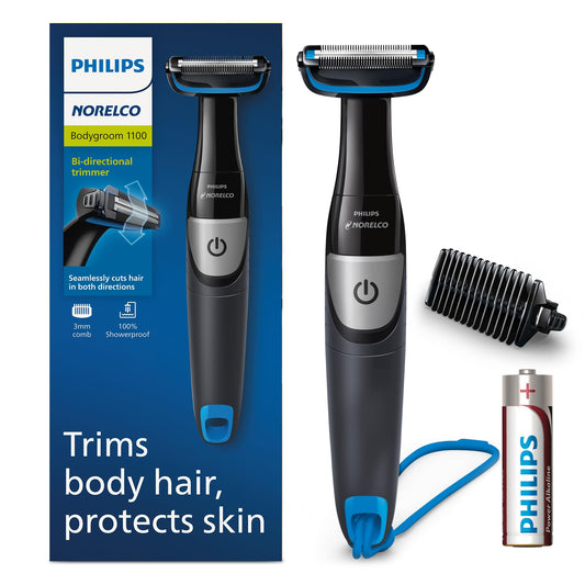 Philips Norelco Bodygroom Series 1100, BG1026/60, Showerproof Body Hair Trimmer and Groomer for Men
