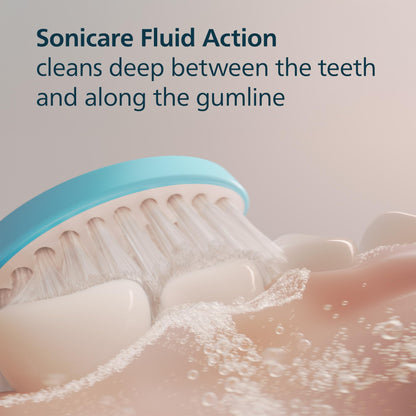 Philips Sonicare for Kids 7+ Genuine Replacement Toothbrush Heads, 2 Brush Heads, Turquoise and White, Standard, HX6042/94