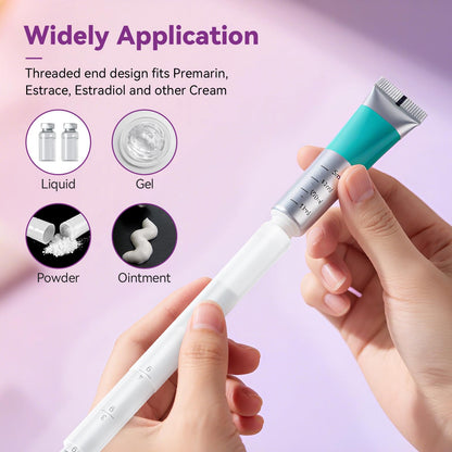 Disposable Vaginal Cream Applicators for Women, Vaginal Gel Applicator with Dosage Markings, Hygienic Threaded Injector Fits Premarin, Estrace, Preseed and Most OTC Gels, and Lubricants (20 Pack)
