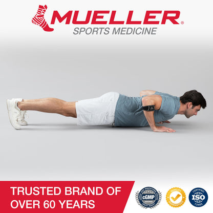 MUELLER Sports Medicine Hg80 Premium Tennis Elbow Support Strap, Elbow Pain Relief Brace For Men and Women, Black,