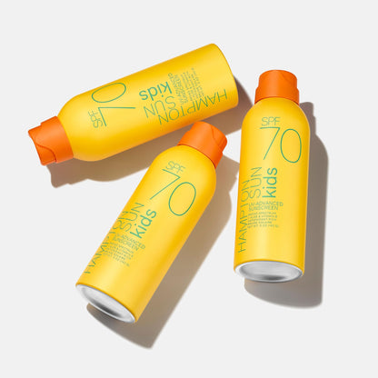 Hampton Sun SPF 70 Continuous Mist Sunscreen for Kids, Broad Spectrum + Advanced Water/ Sweat Resistance, Antioxidant-Rich Vitamin E + Aloe for Hydrated, Soothed Skin Oil-Free, All Skin Types