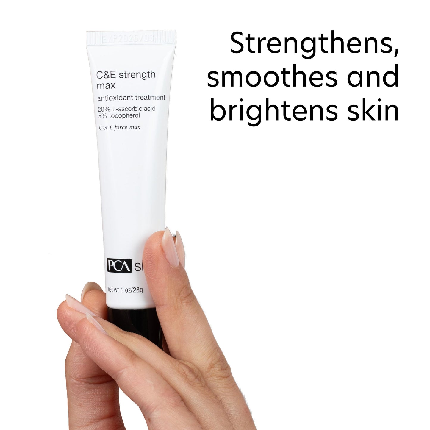 PCA SKIN Strength Max Vitamin E and Vitamin C Serum, Anti Wrinkle Face Serum for Brightening Skin, 1.0 fl oz Tube
