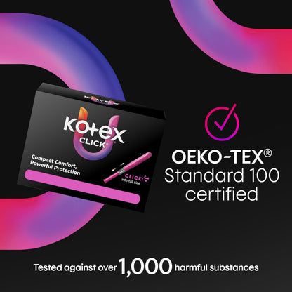 U by Kotex Click Compact Multipack Tampons, Regular/Super Absorbency, Unscented, 45 Count